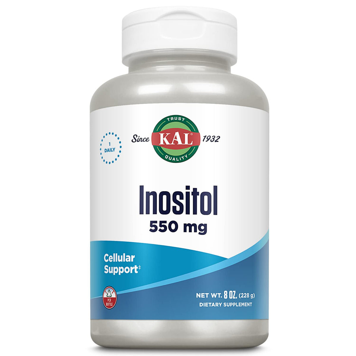 KAL Inositol Powder 550mg front view with packaging