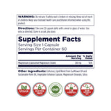 KAL Liposomal Magnesium Oxide 100g side view showing ingredients