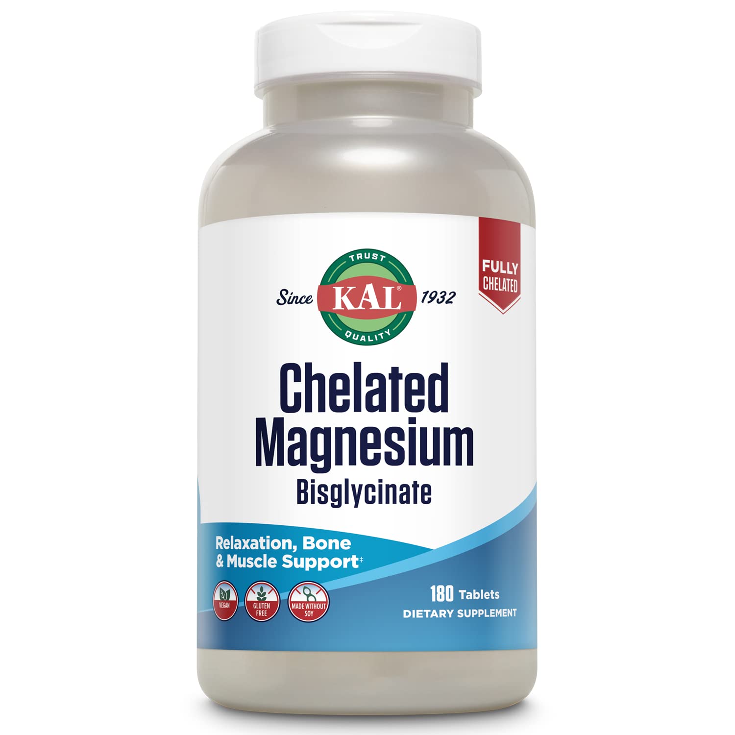 KAL Magnesium Bisglycinate 90 tablets front view