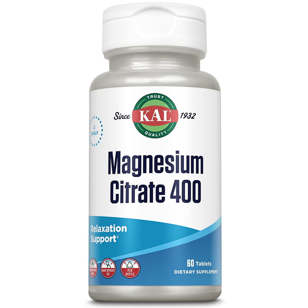 KAL Magnesium Citrate 400mg Capsules front view