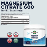KAL Magnesium Citrate Powder packaging side view