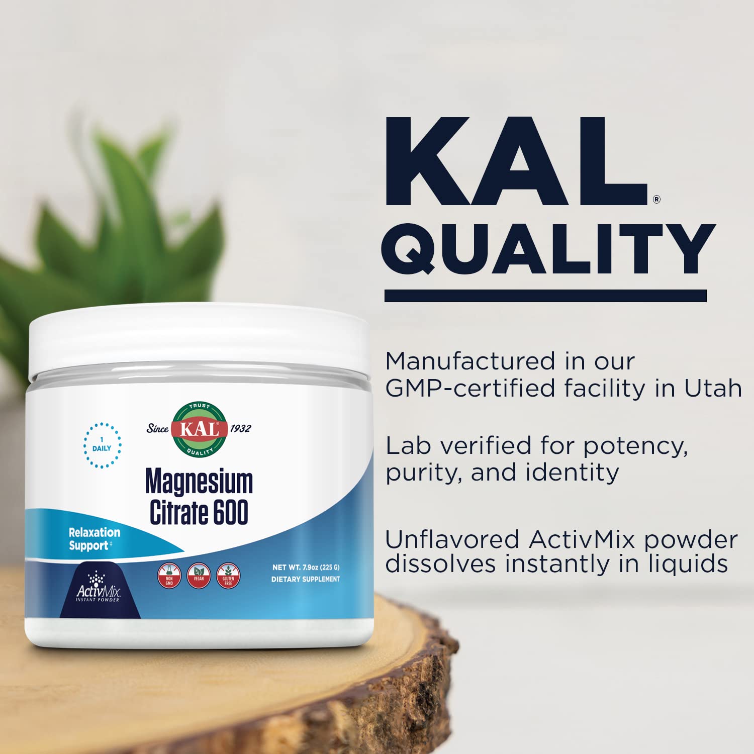 KAL Magnesium Citrate Powder unflavoured powder close-up