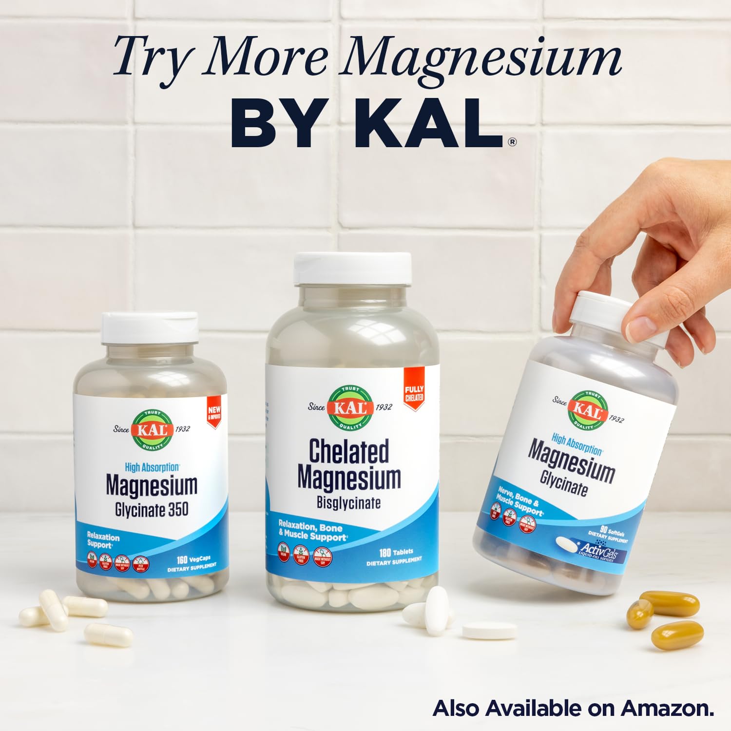 KAL Magnesium Complex 500mg supplement in a lifestyle setting