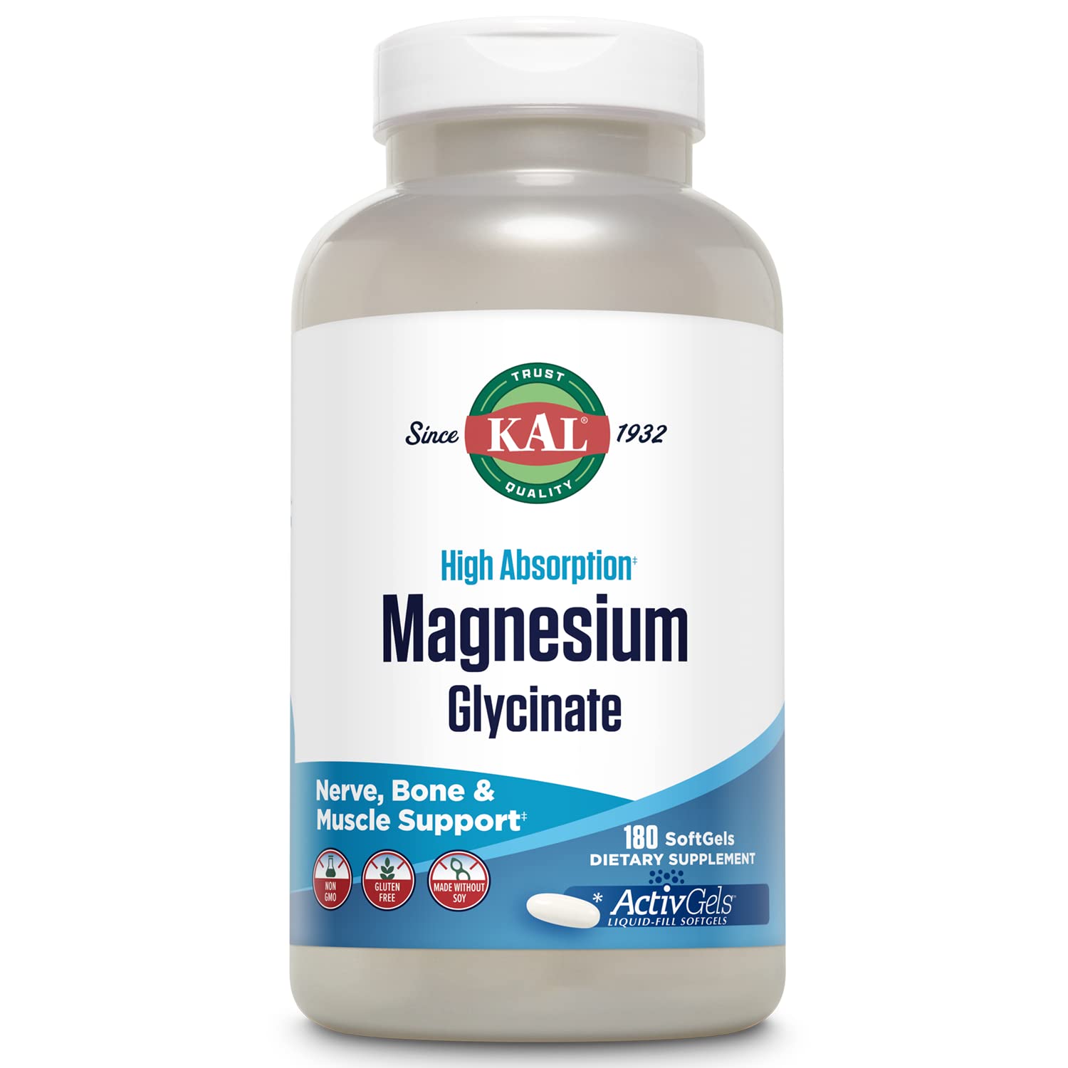 KAL Magnesium Glycinate 440g front view with packaging