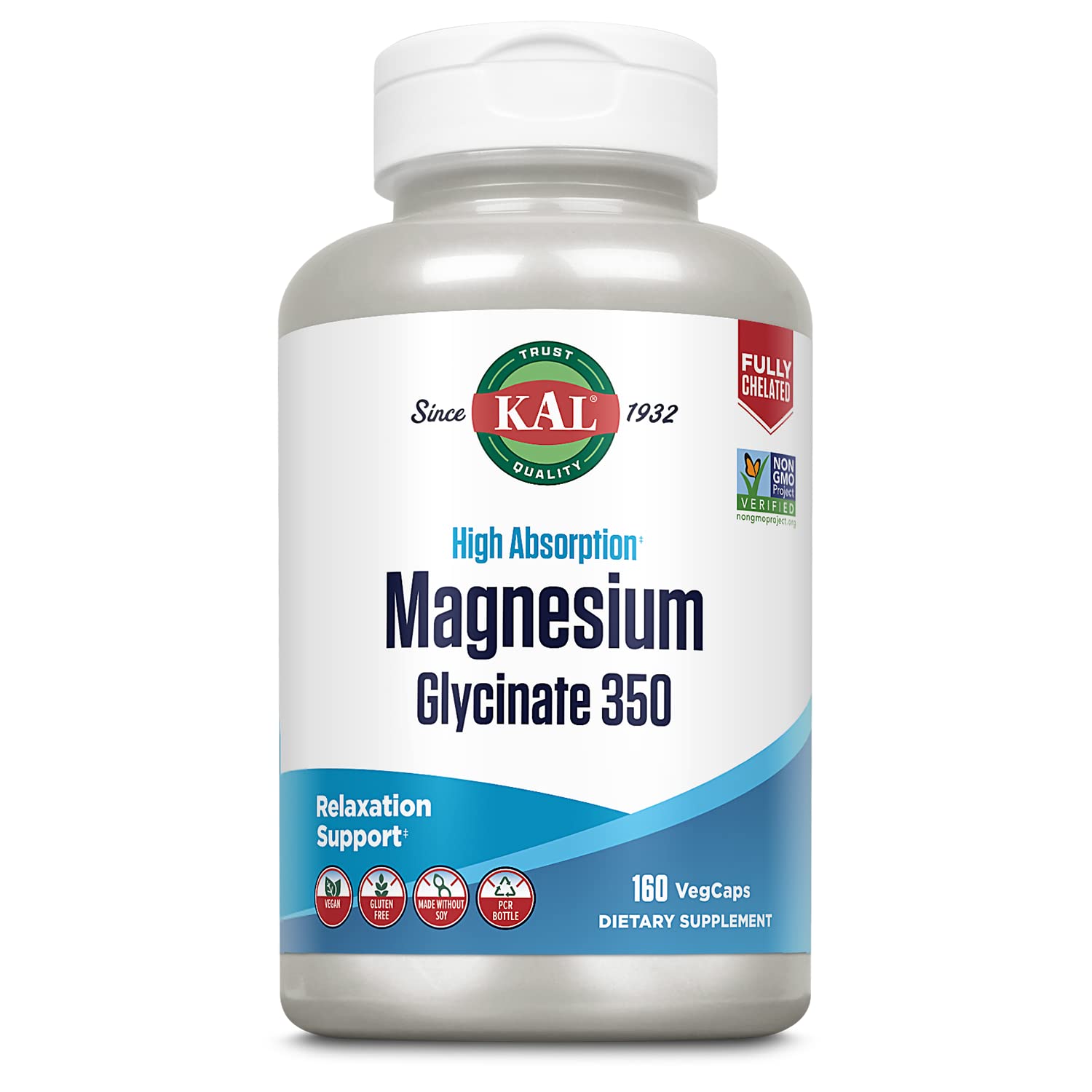 KAL Magnesium Glycinate Capsules 60g front view