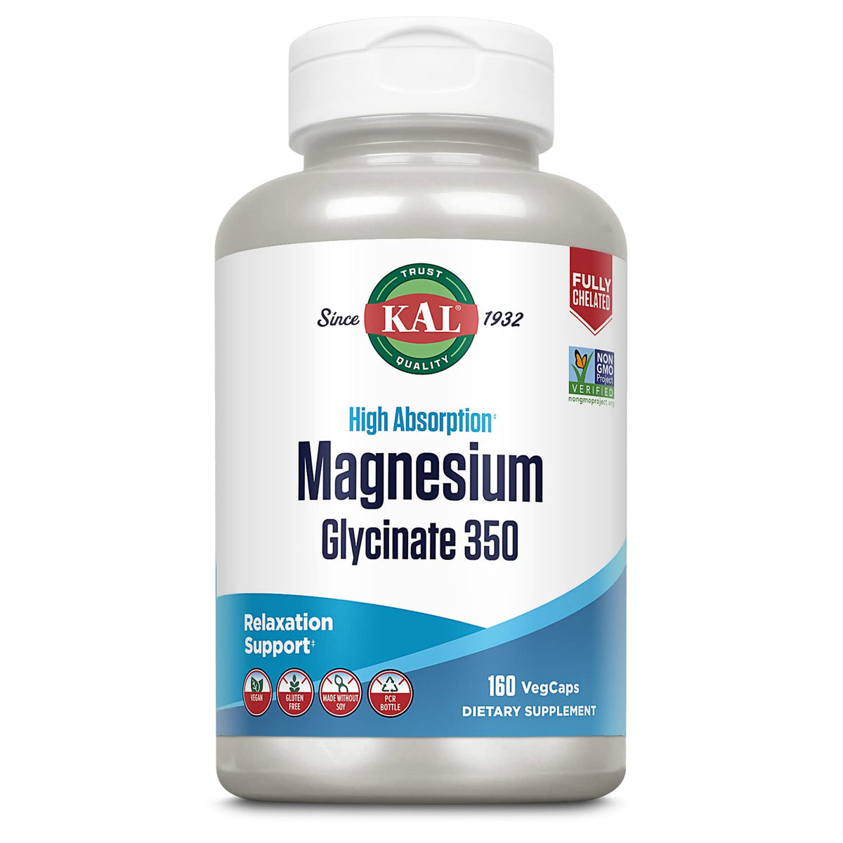 KAL Magnesium Glycinate Capsules 60g front view