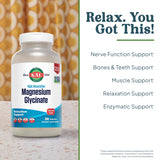 KAL Magnesium Glycinate Supplement 286g back view with ingredients