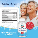 KAL Magnesium Malate Supplement 258g back view with ingredients