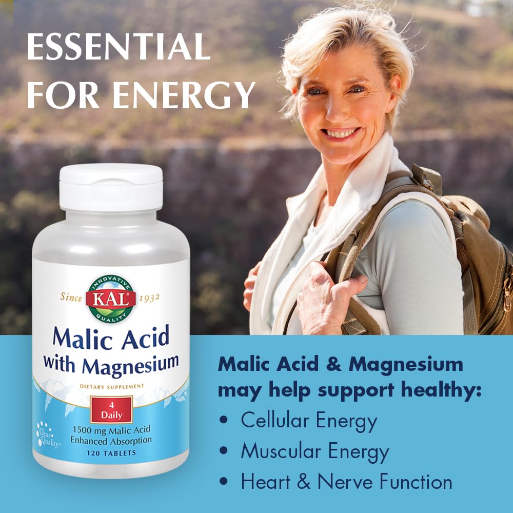 KAL Magnesium Malate Supplement 258g side view