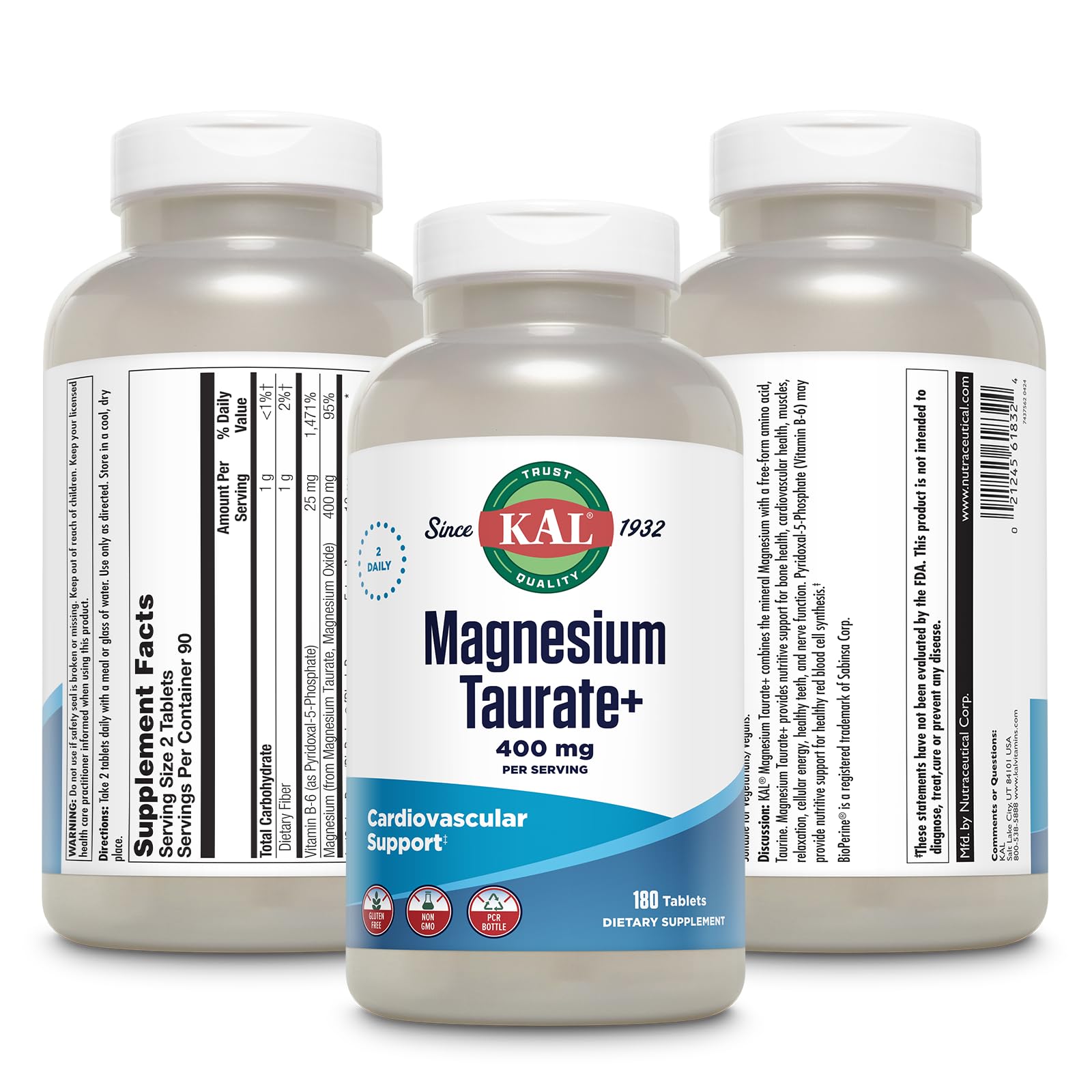 KAL Magnesium Taurate Plus 400 tablets with CoEnzyme B6
