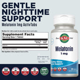 KAL Melatonin 1 mg Sleep Aid 120 Tablets back view