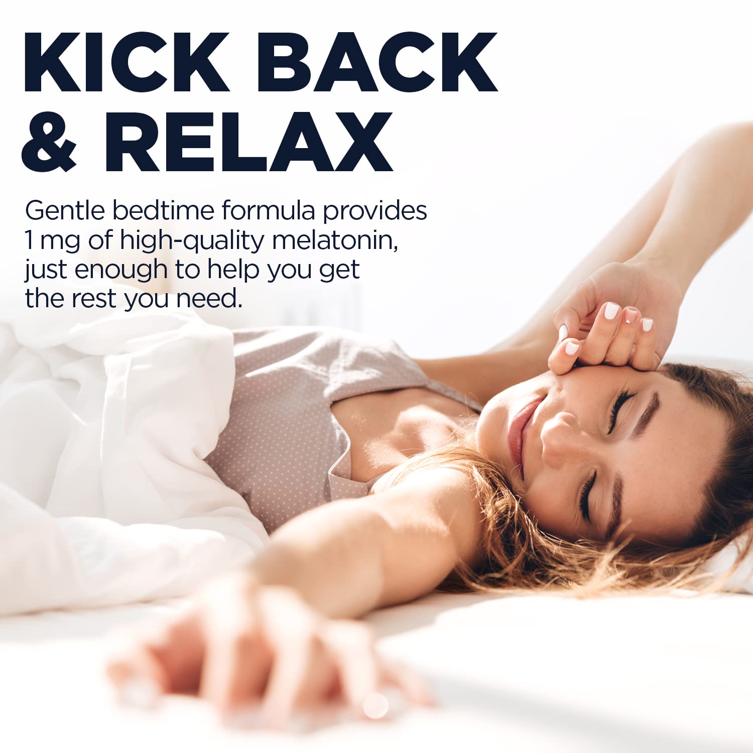 KAL Melatonin 1 mg Sleep Aid 120 Tablets close-up