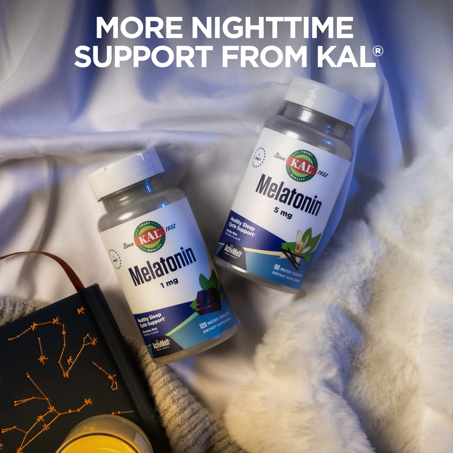 KAL Melatonin DropIns displayed with other sleep supplements
