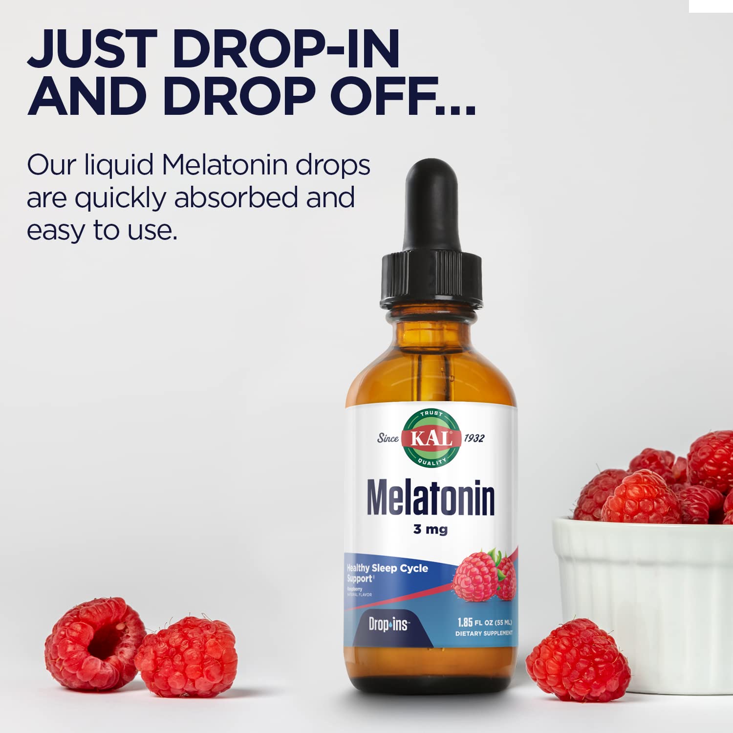 KAL Melatonin DropIns product back view with safety warning