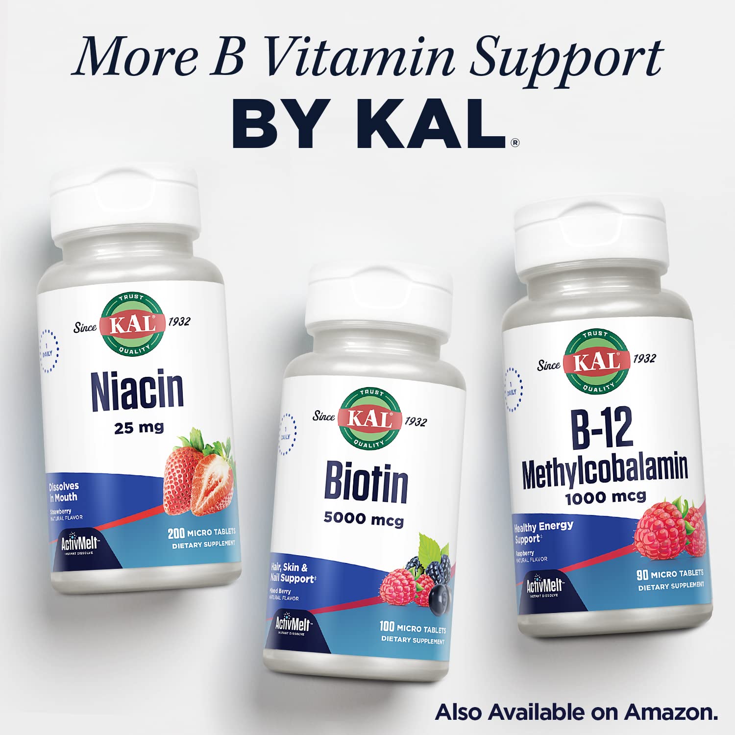 KAL Methylated Folate Supplement bottle with cap open