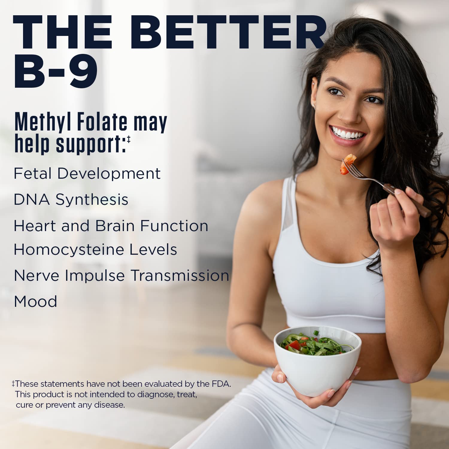 KAL Methylated Folate Supplement tablets on a table