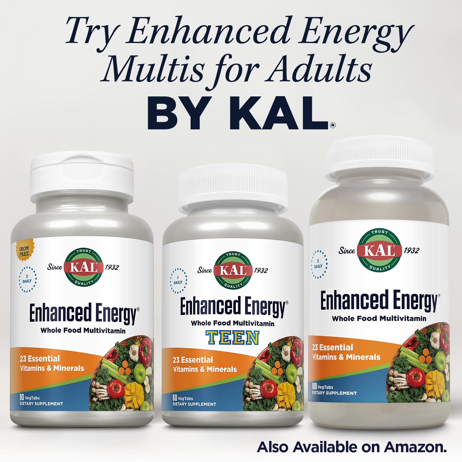 KAL Multivitamins for Teens 100g lifestyle scene with fruits