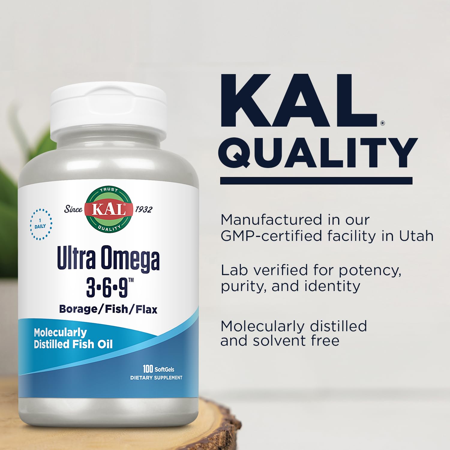 KAL Omega 3-6-9 Fish Oil Capsules close-up of capsules