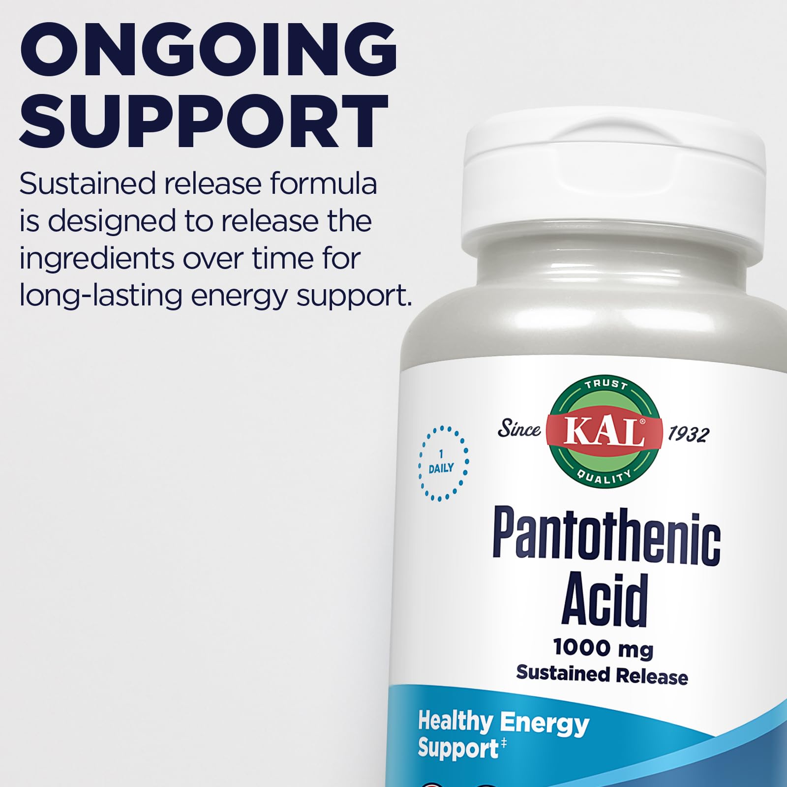 KAL Pantothenic Acid Supplement 1000mg back view