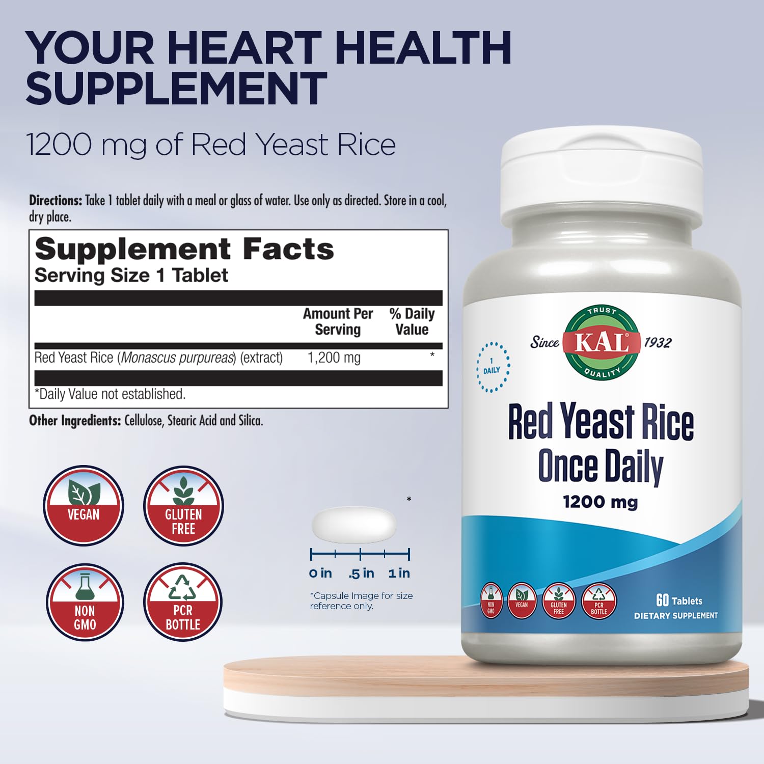 KAL Red Yeast Rice 141g supplement side view