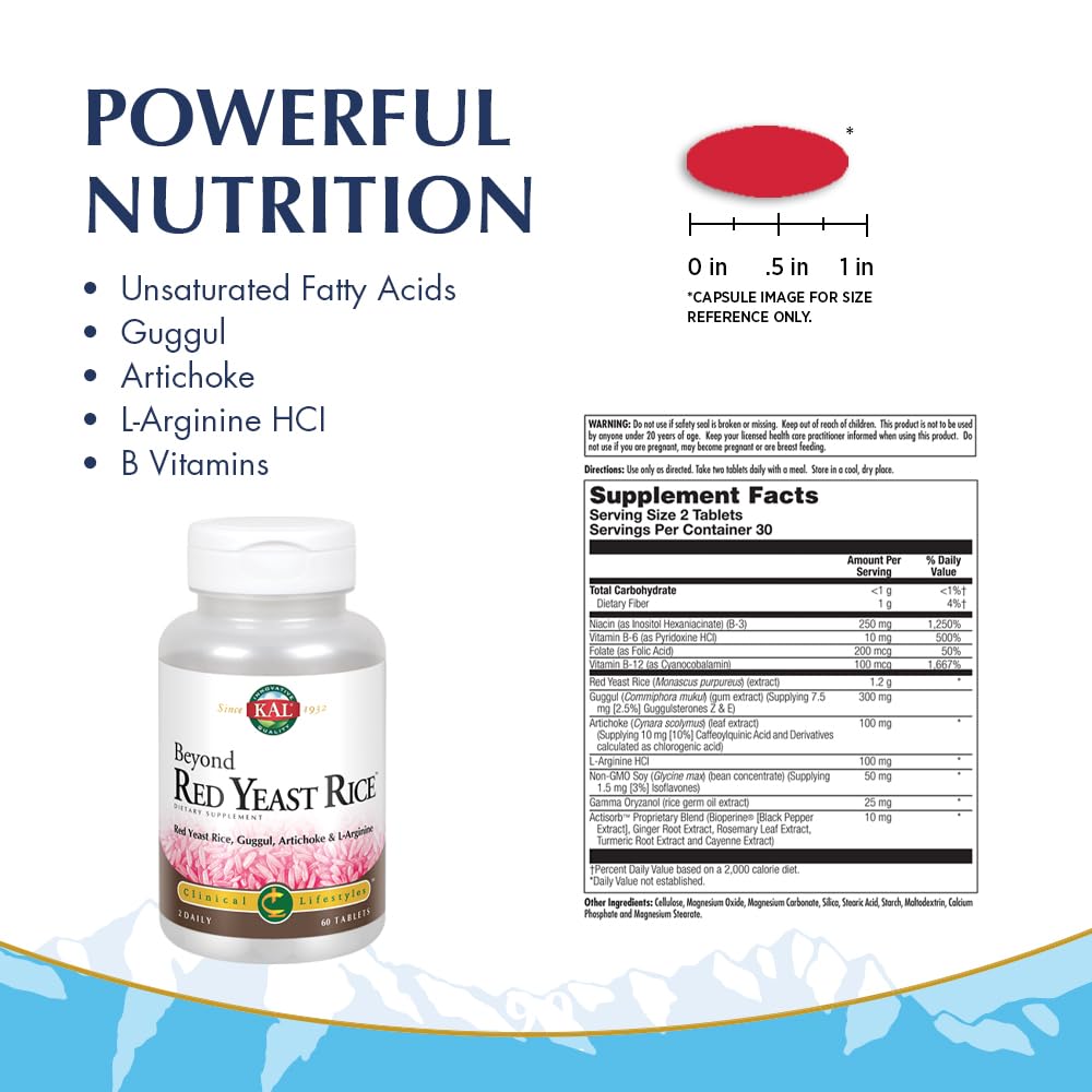 KAL Red Yeast Rice Supplement packaging details