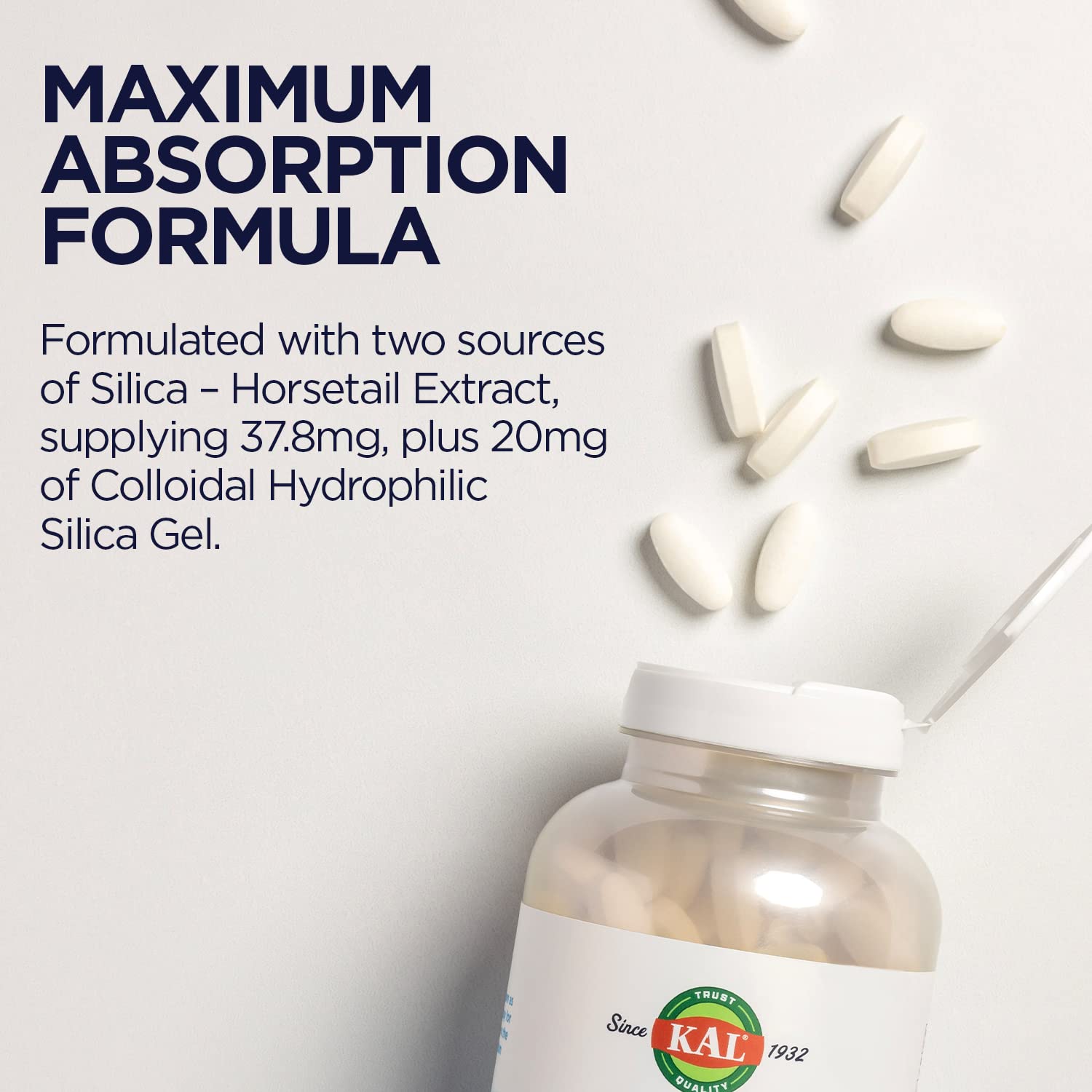KAL Silica Plus Supplement vegan label