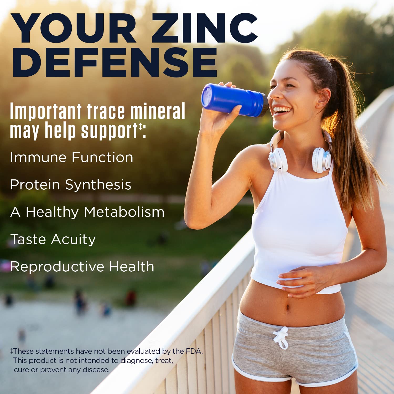 KAL Tri Zinc Supplement 90 count bottle side view