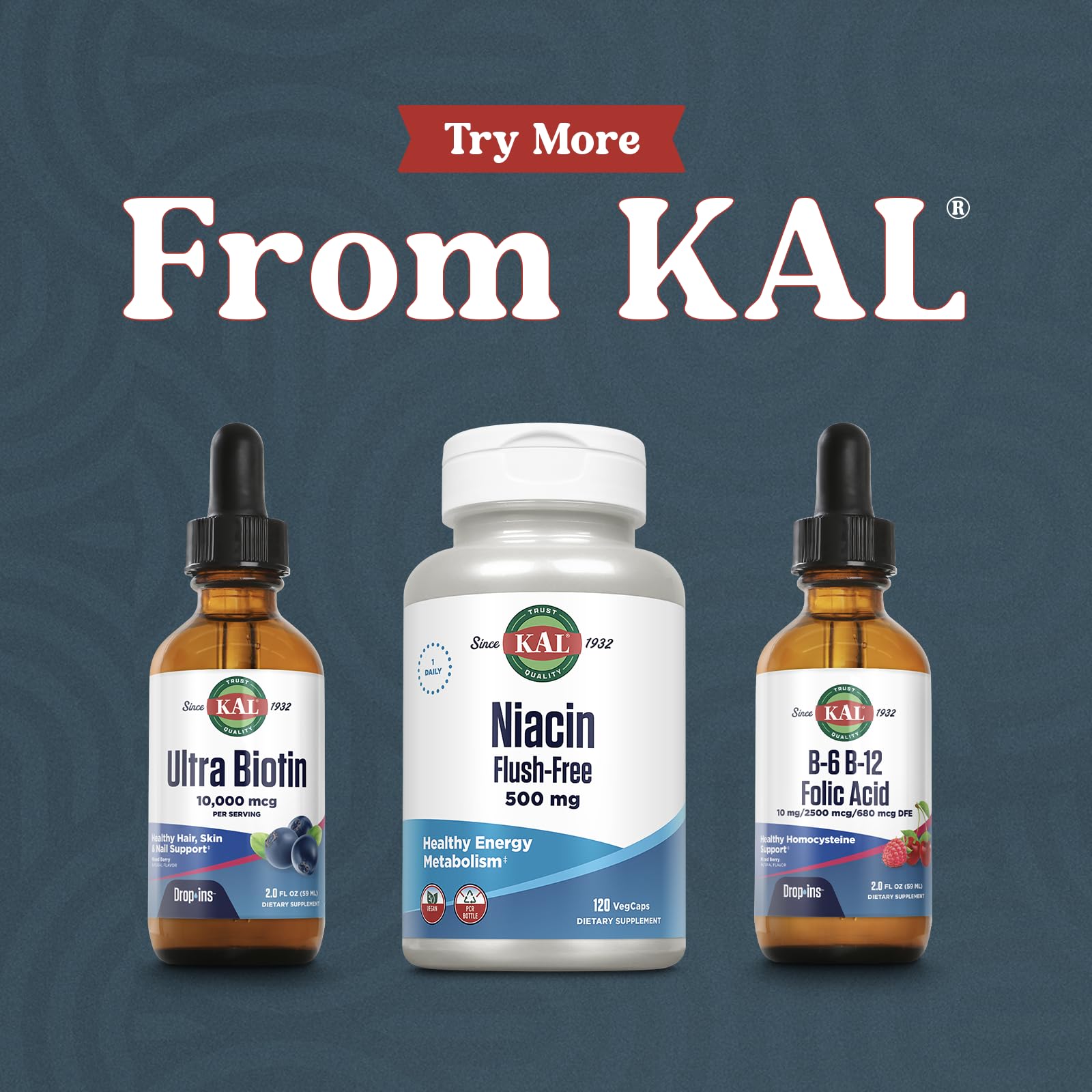 KAL Ultra Biotin Liquid Drops back label showing ingredients