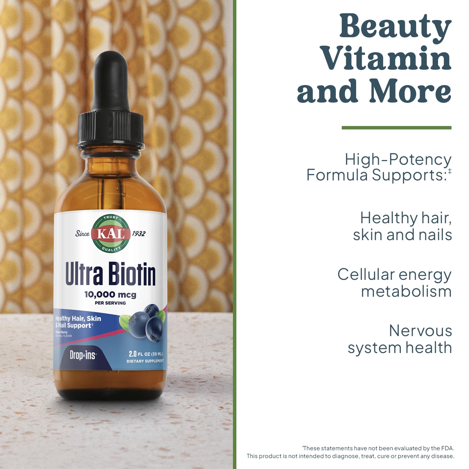 KAL Ultra Biotin Liquid Drops packaging side view