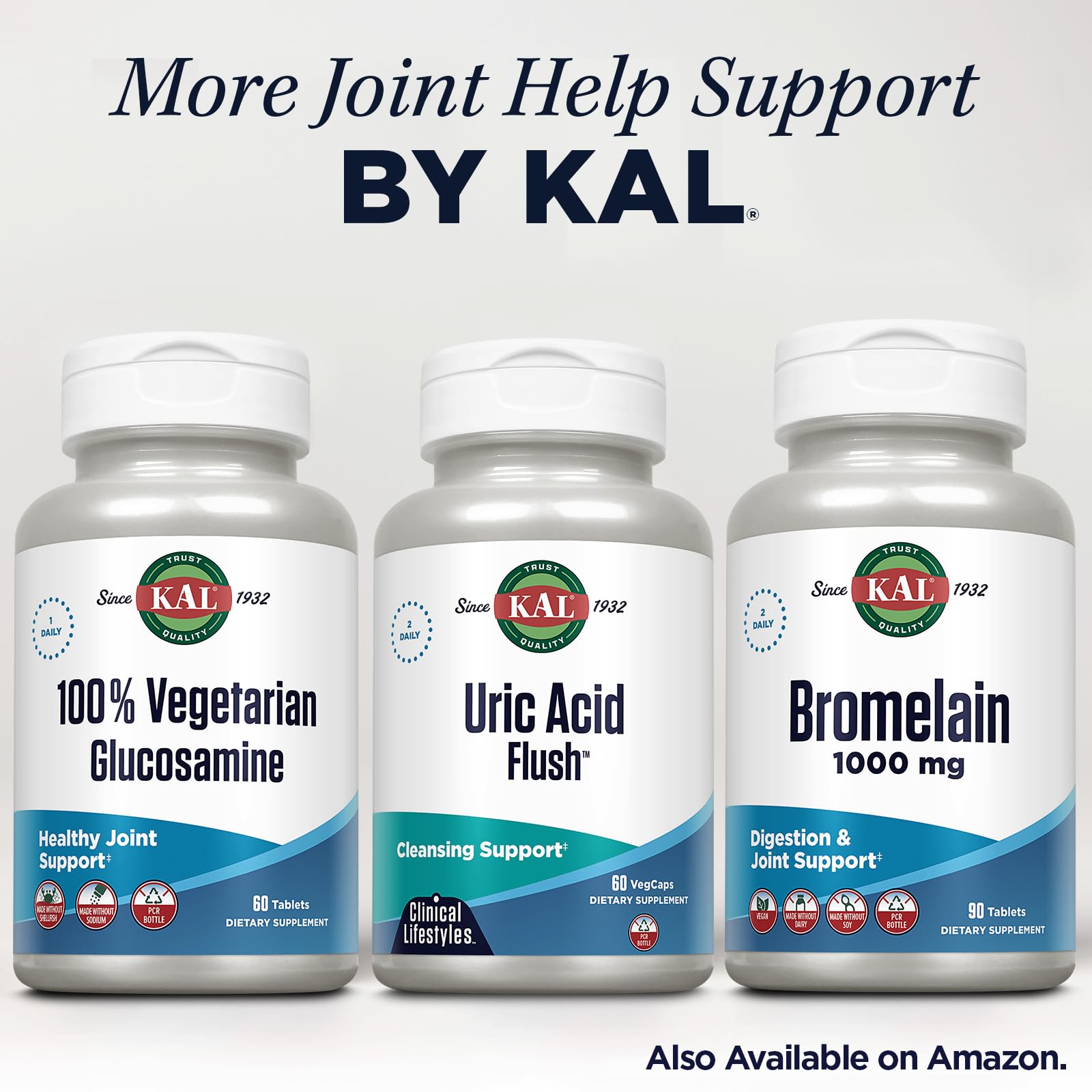 KAL Uric Acid Support Supplement 91g lifestyle scene with fruits