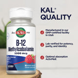 KAL Vitamin B-12 ActivMelt back of packaging