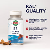 KAL Vitamin D Chewable Tablets 51g close-up of tablets