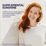KAL Vitamin D Chewable Tablets 51g on a wooden table