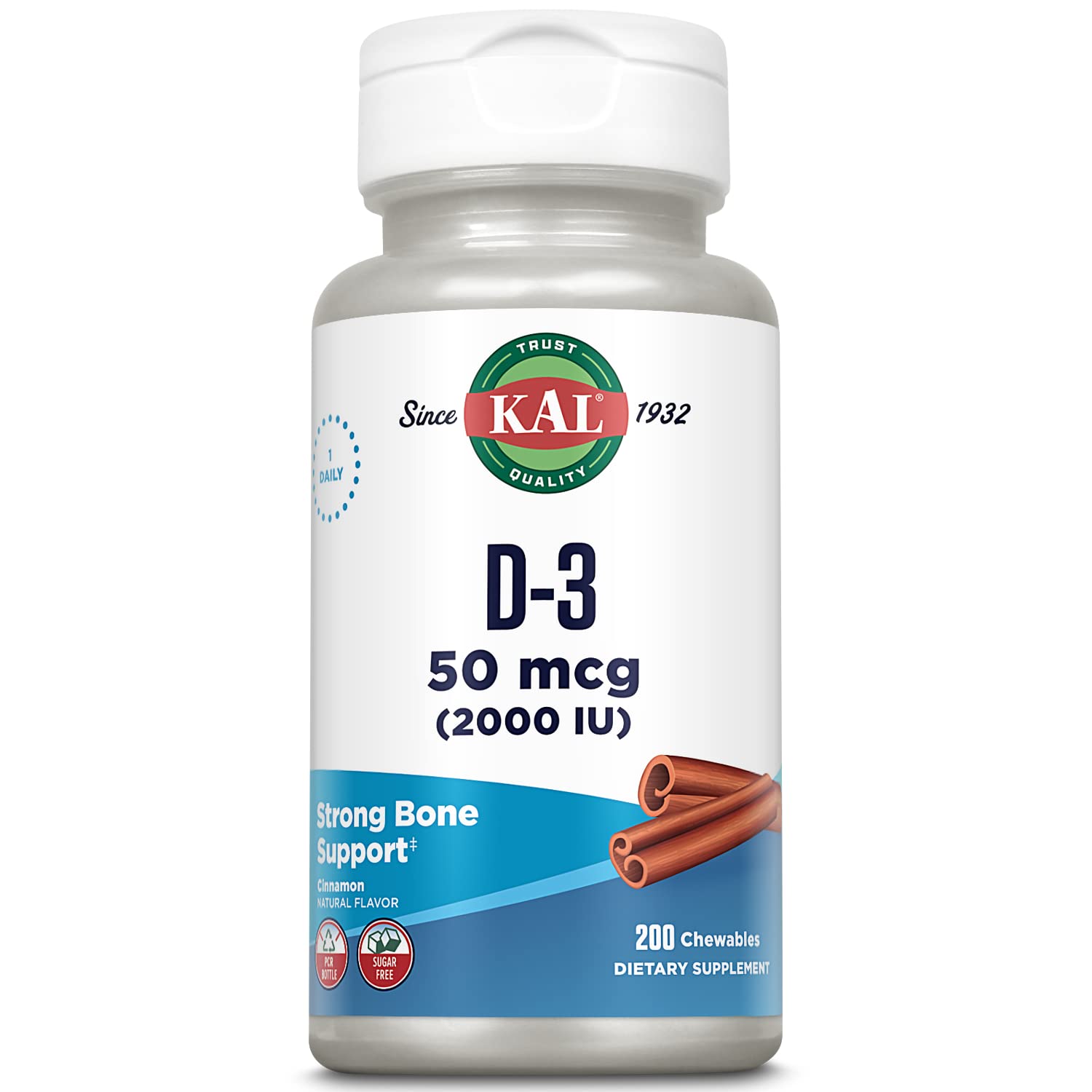 KAL Vitamin D Chewable Tablets 51g packaging front view