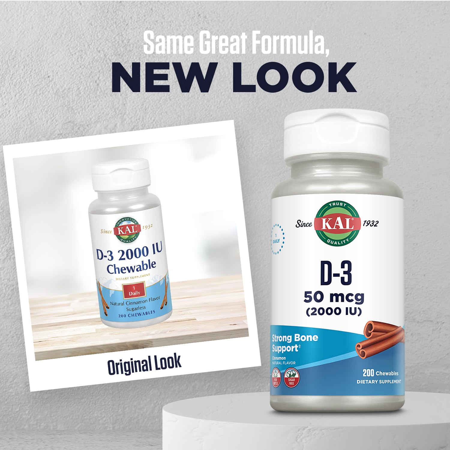 KAL Vitamin D Chewable Tablets 51g side view