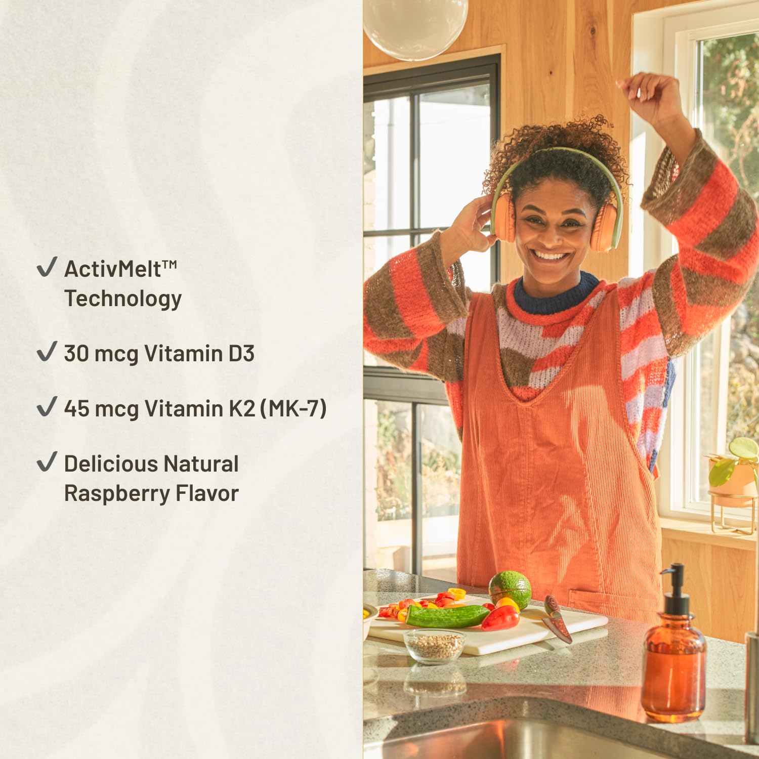 KAL Vitamin D3 K2 ActivMelt bottle with label