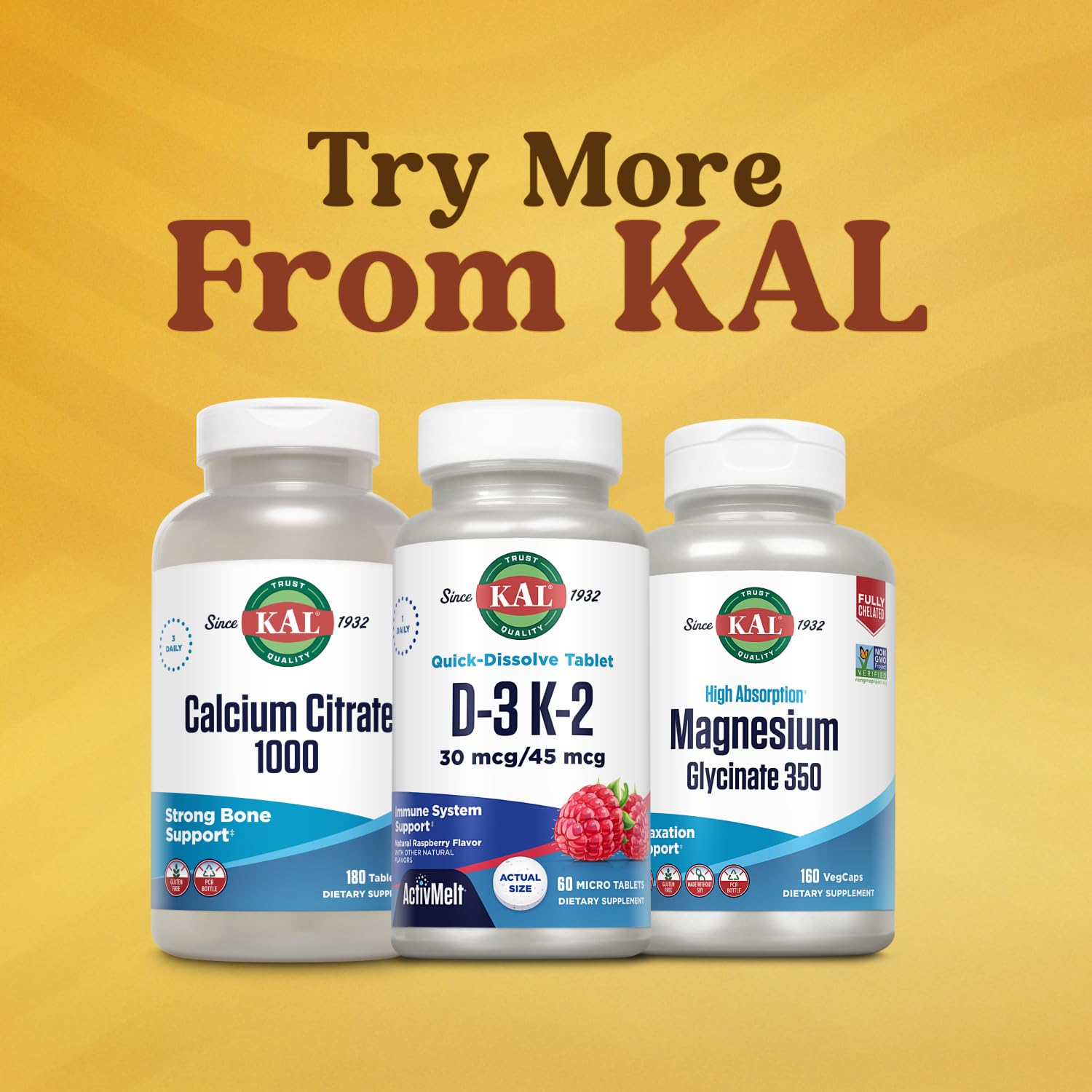 KAL Vitamin D3 K2 ActivMelt raspberry tablet in hand