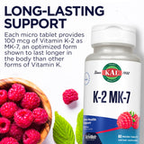 KAL Vitamin K2 MK7 ActivMelt Tablets back view with ingredients