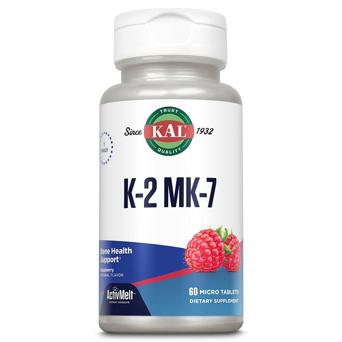KAL Vitamin K2 MK7 ActivMelt Tablets packaging front view