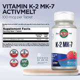 KAL Vitamin K2 MK7 ActivMelt Tablets raspberry flavour