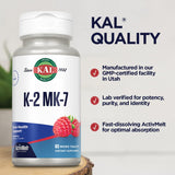 KAL Vitamin K2 MK7 ActivMelt Tablets side view
