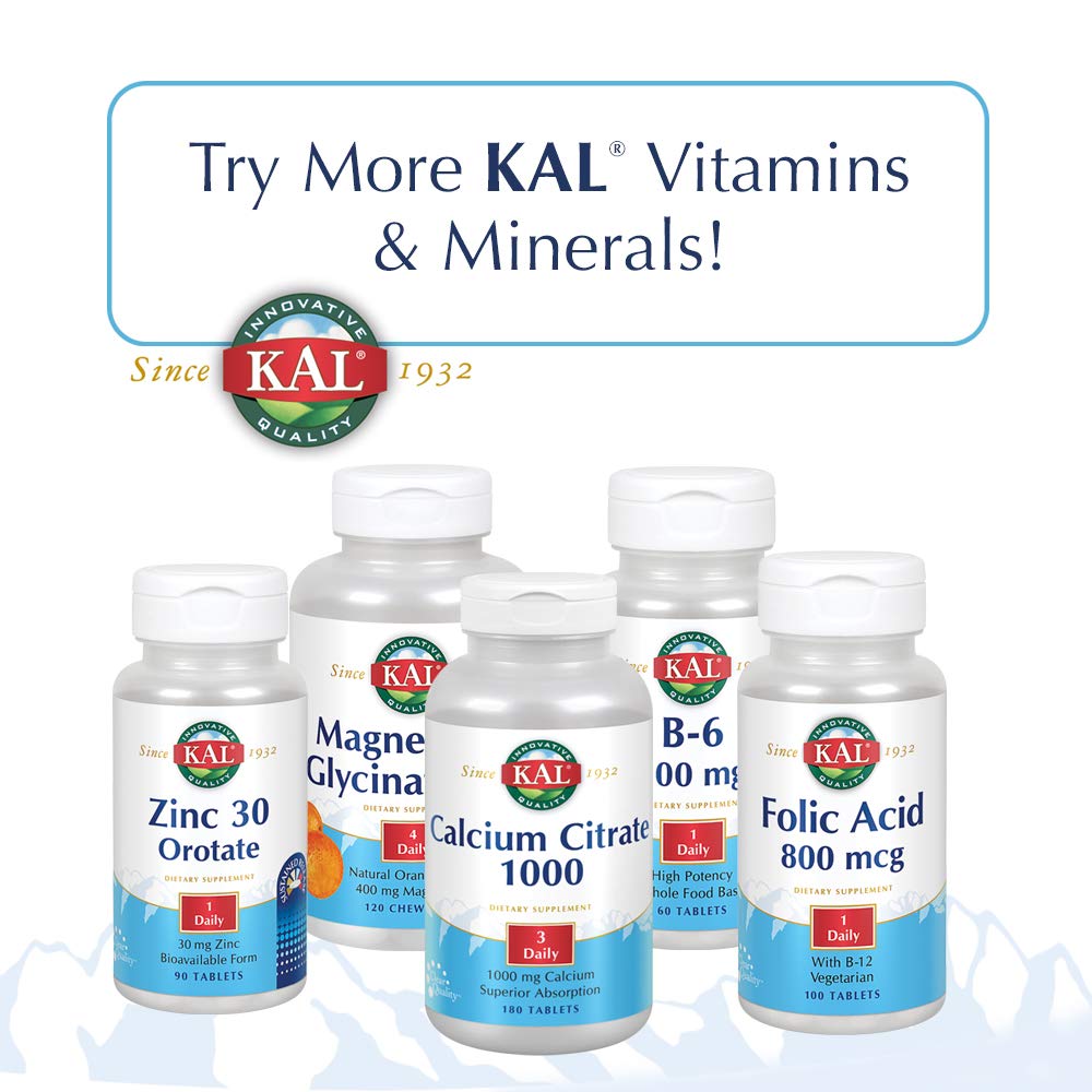 KAL Zinc Supplement 198g lifestyle scene with glass of water