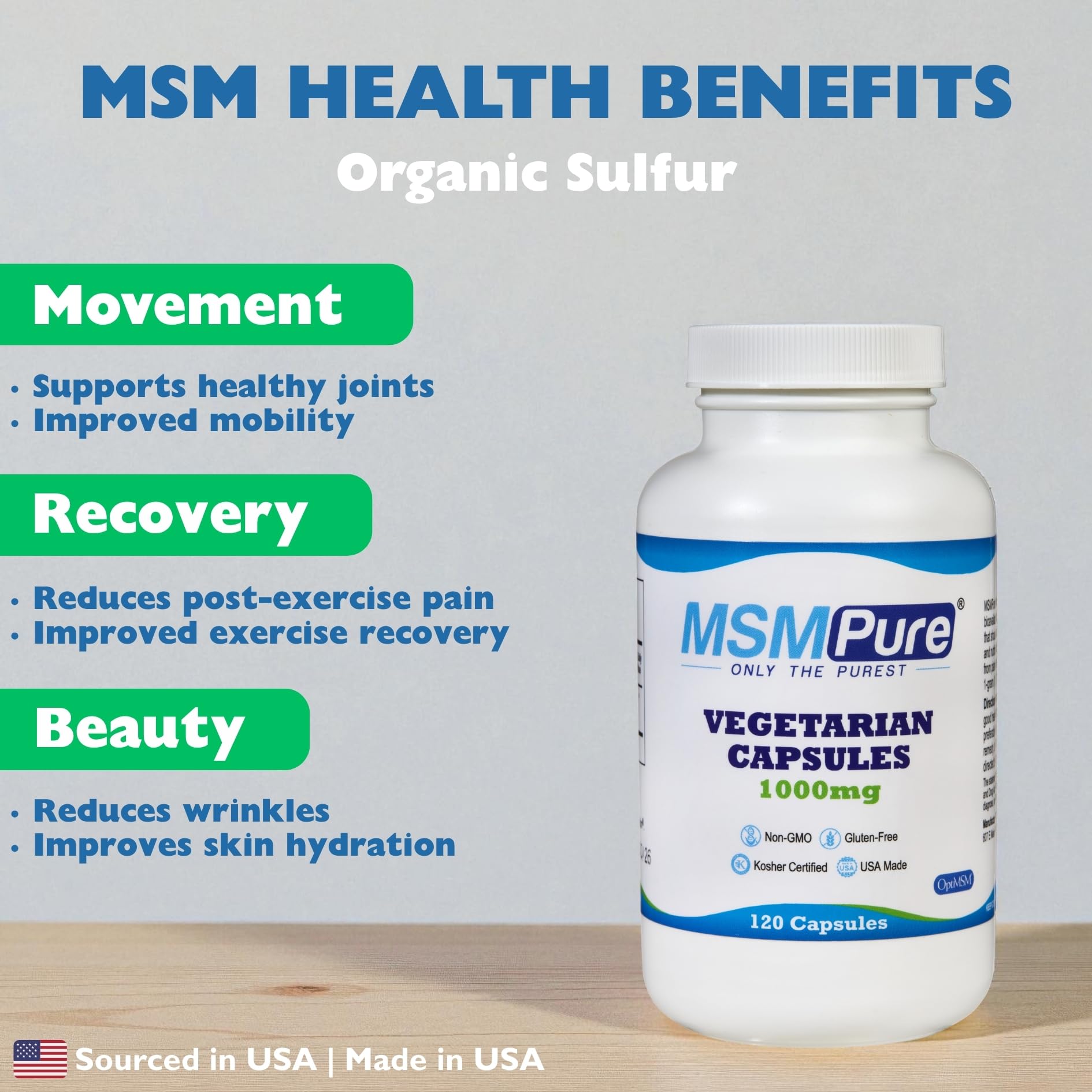KALA HEALTH MSMPure MSM Capsules side view