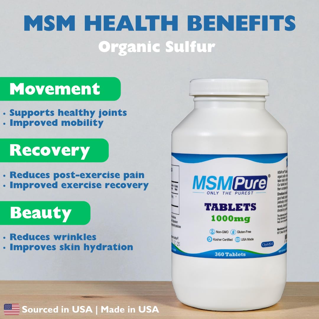 KALA HEALTH MSMPure MSM Tablets 454g side view