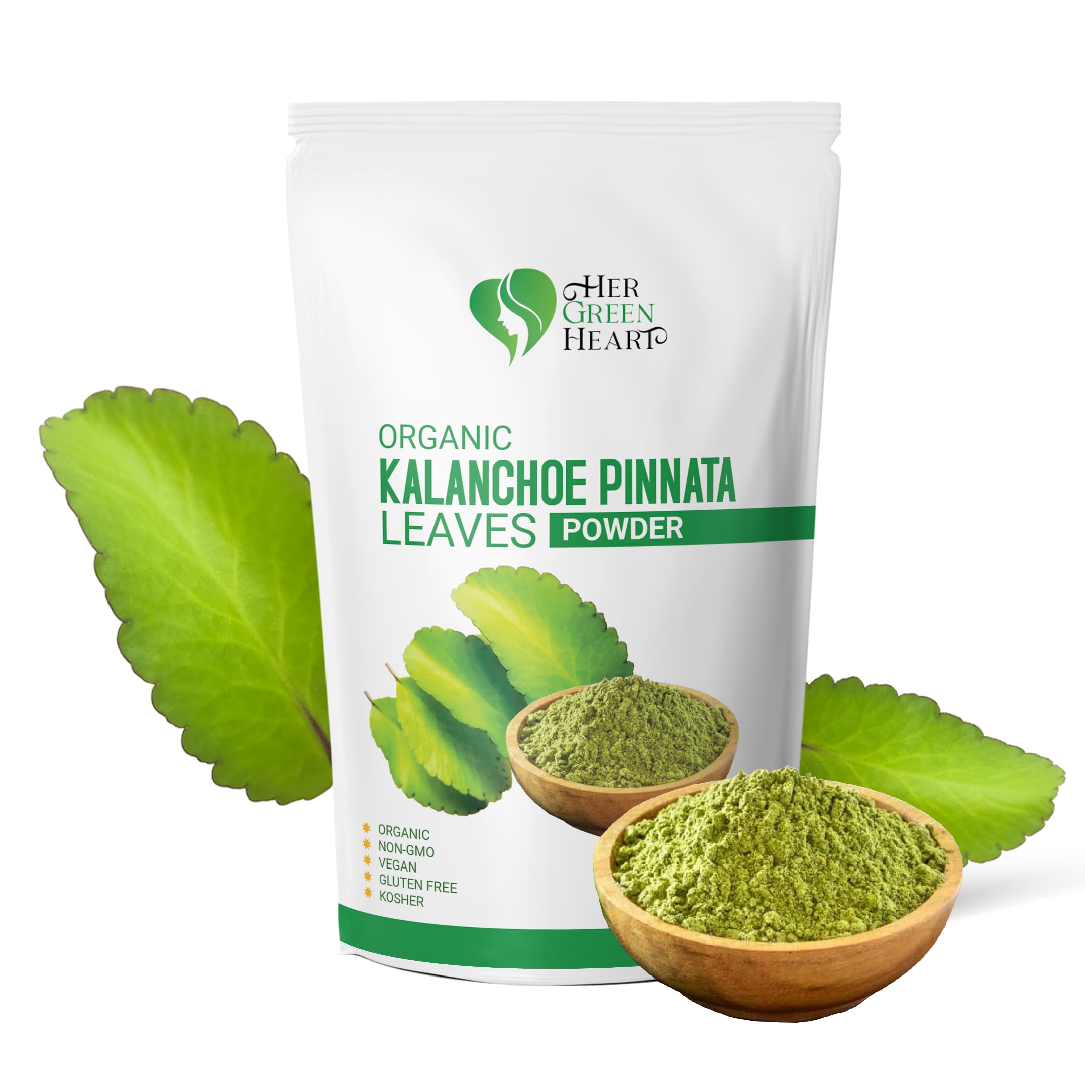 Kalanchoe Pinnata Leaves Powder front view in resealable pouch