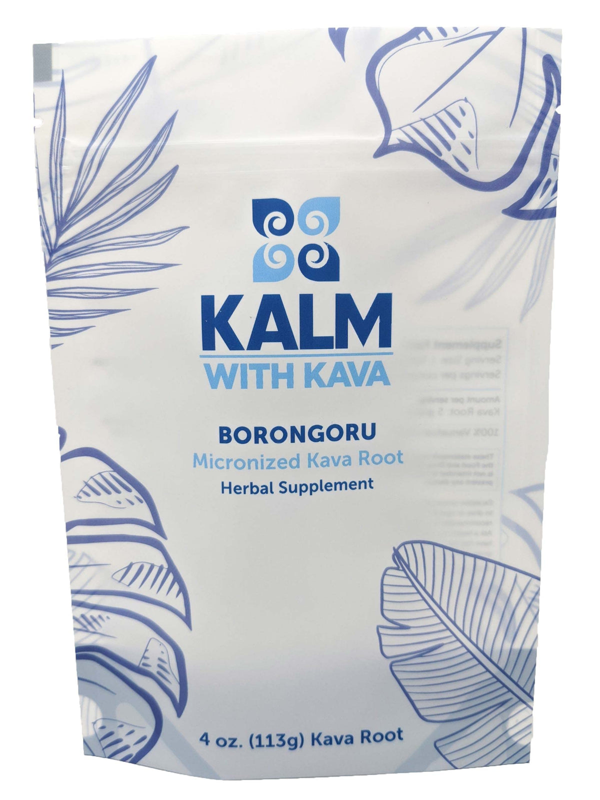 KALM Kava Kava Powder 124g front view with packaging