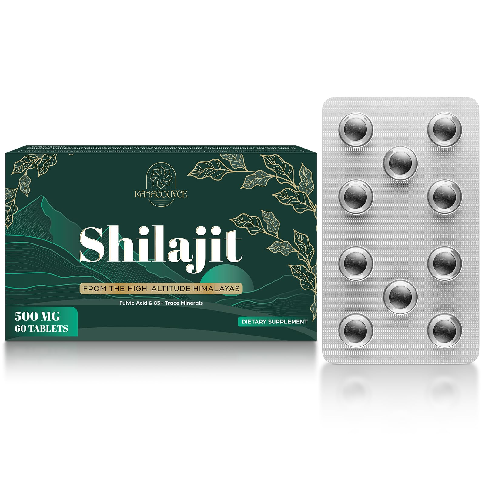 Kanacoufce Shilajit Tablets 500mg bottle front view