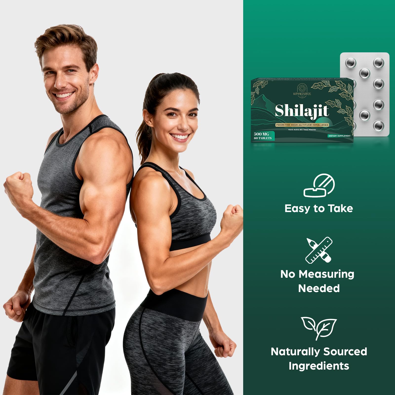 Kanacoufce Shilajit Tablets 500mg bottle side view