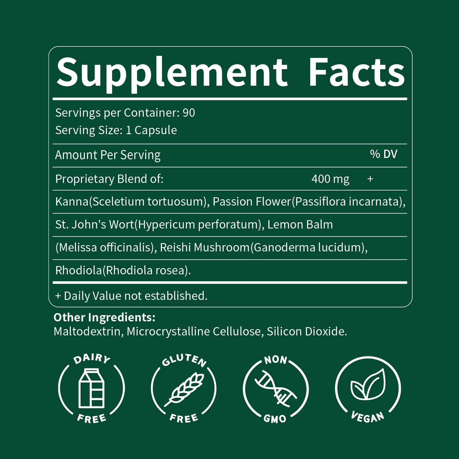 Kanna 6-in-1 Herbal Supplement Capsules with a measuring spoon