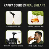 Kapiva Shilajit Resin 150g on a wooden surface
